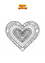 Dibujo para colorear Corazones Mandala Zentangle