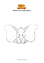 Dibujo para colorear Dumbo con las orejas abiertas