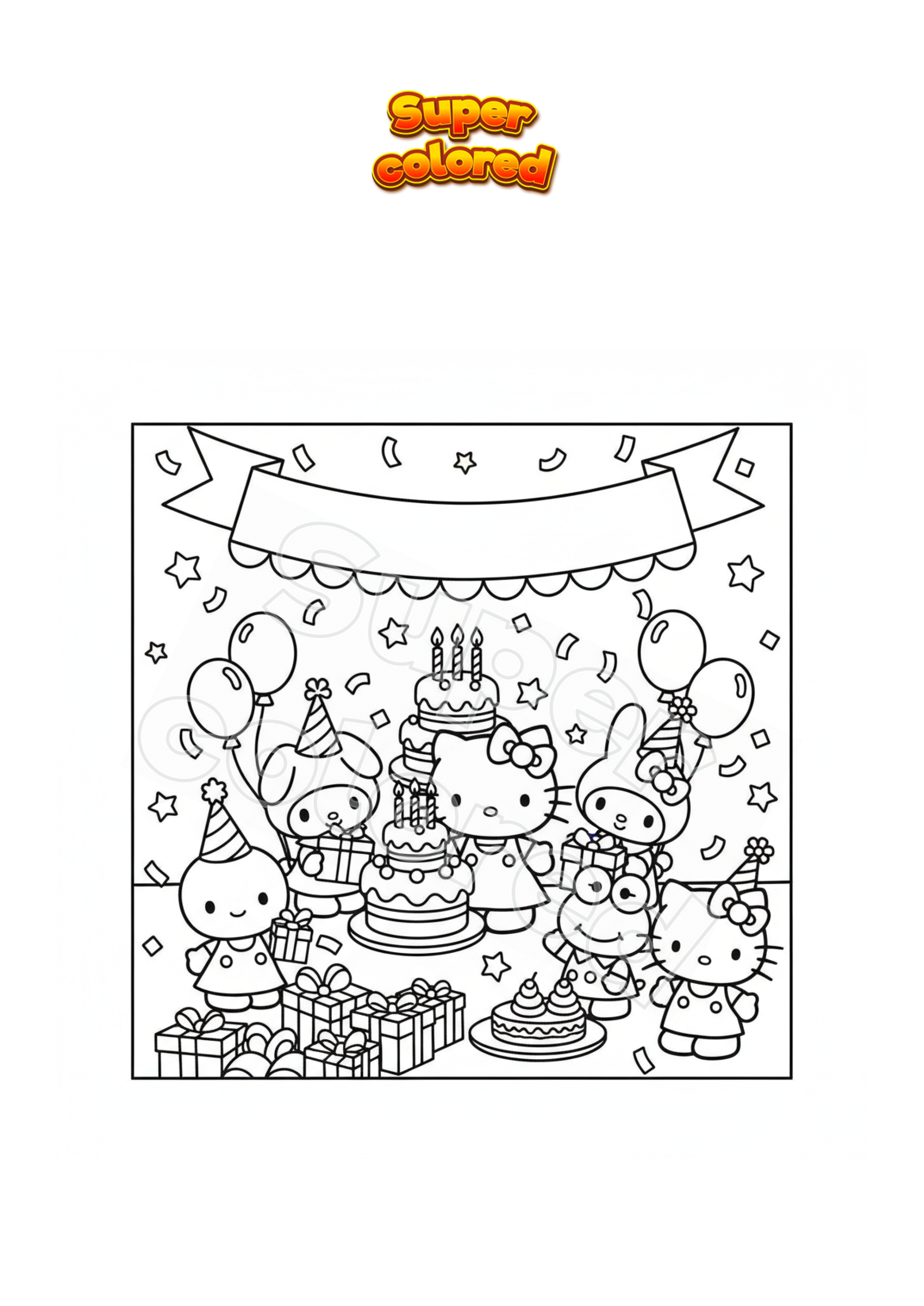 Coloring Sheets for Hello Kitty Print | TikTok, image size:2481x3507