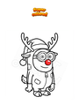 Dibujo para colorear El reno Minion de Santa