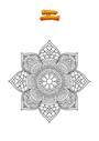 Dibujo para colorear Flores Mandala Zentangle