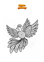 Dibujo para colorear Flying Phoenix Mandala Zentangle