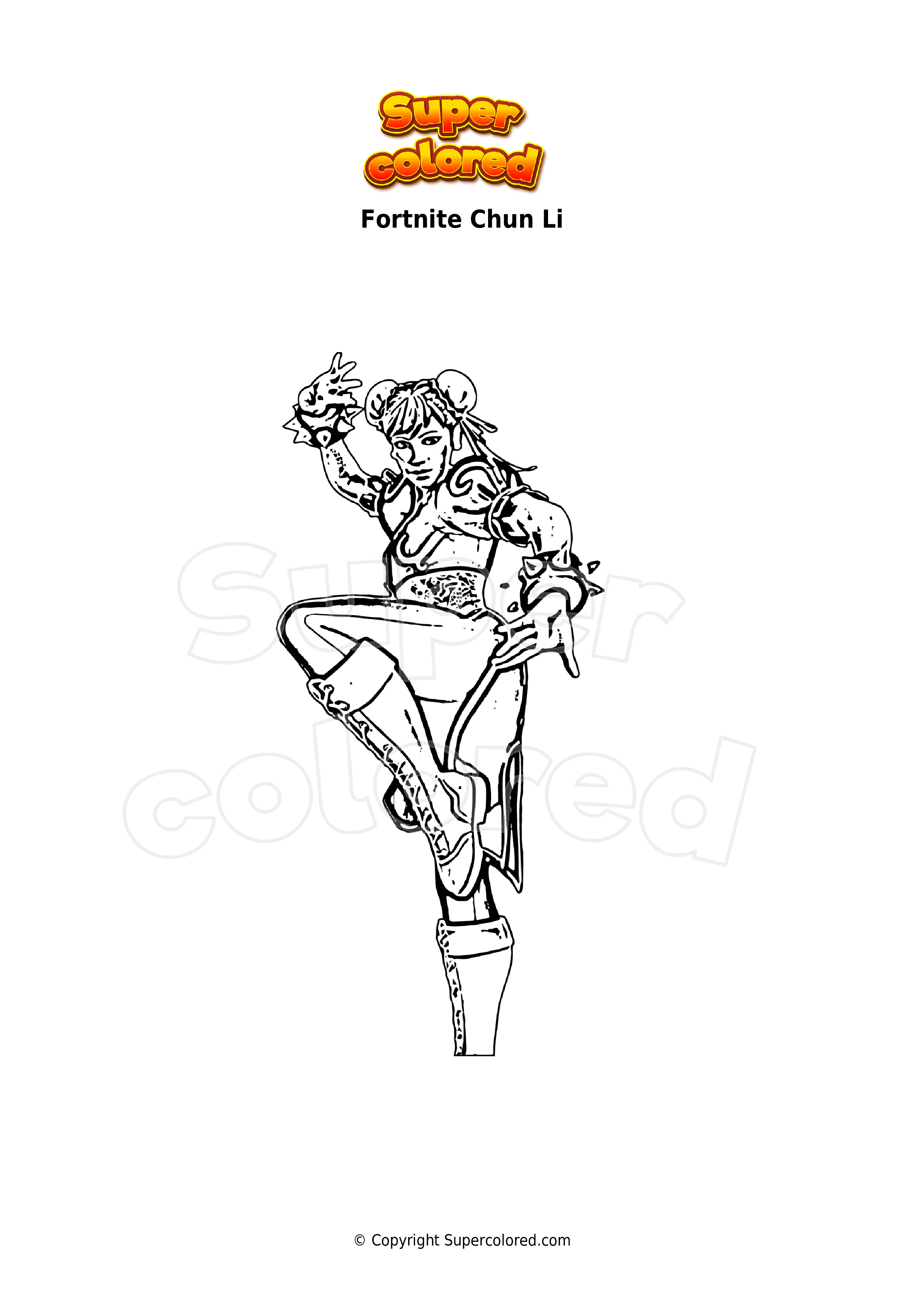 Dibujo para colorear Fortnite Chun Li 