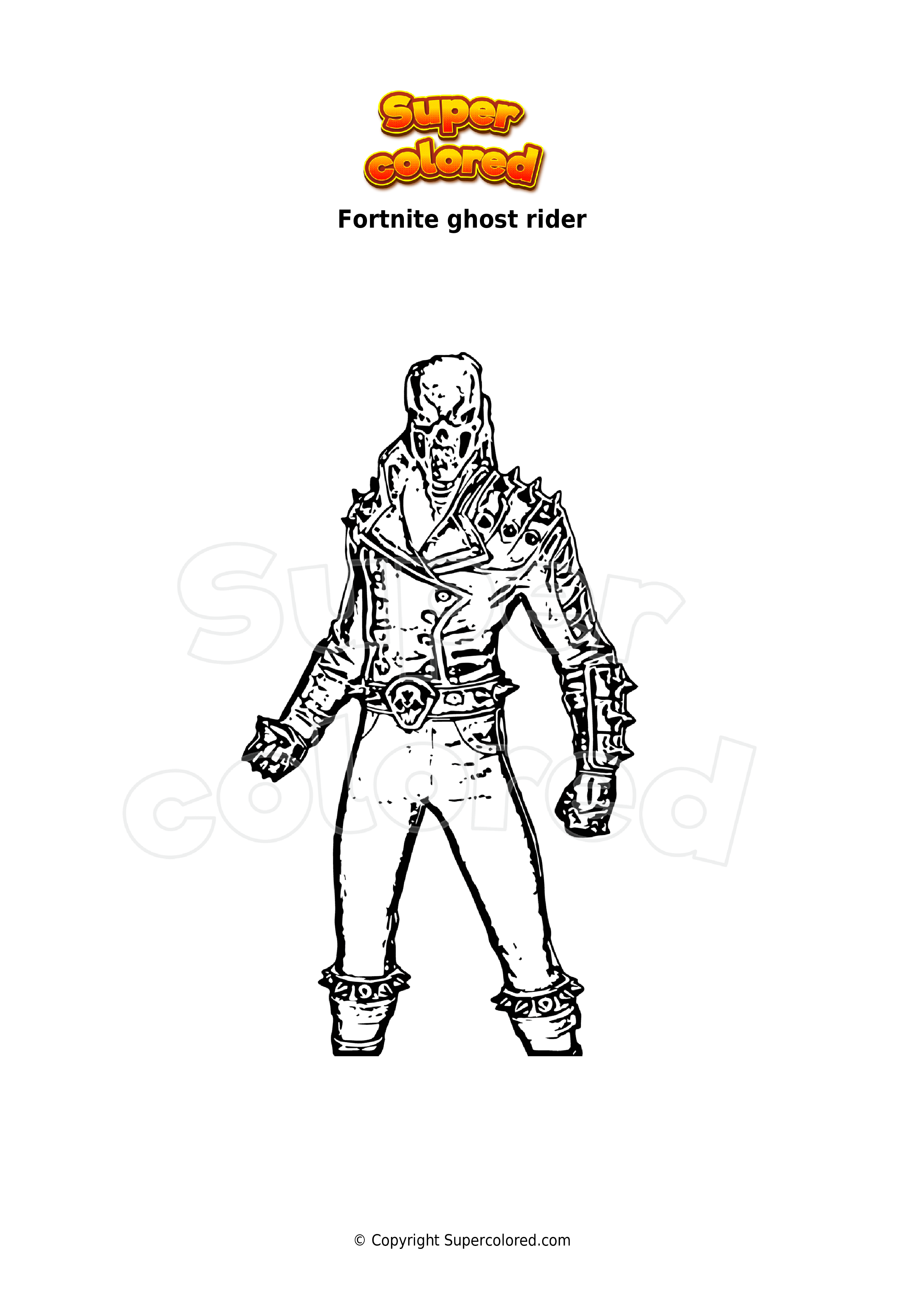 Dibujo para colorear Fortnite ghost rider 