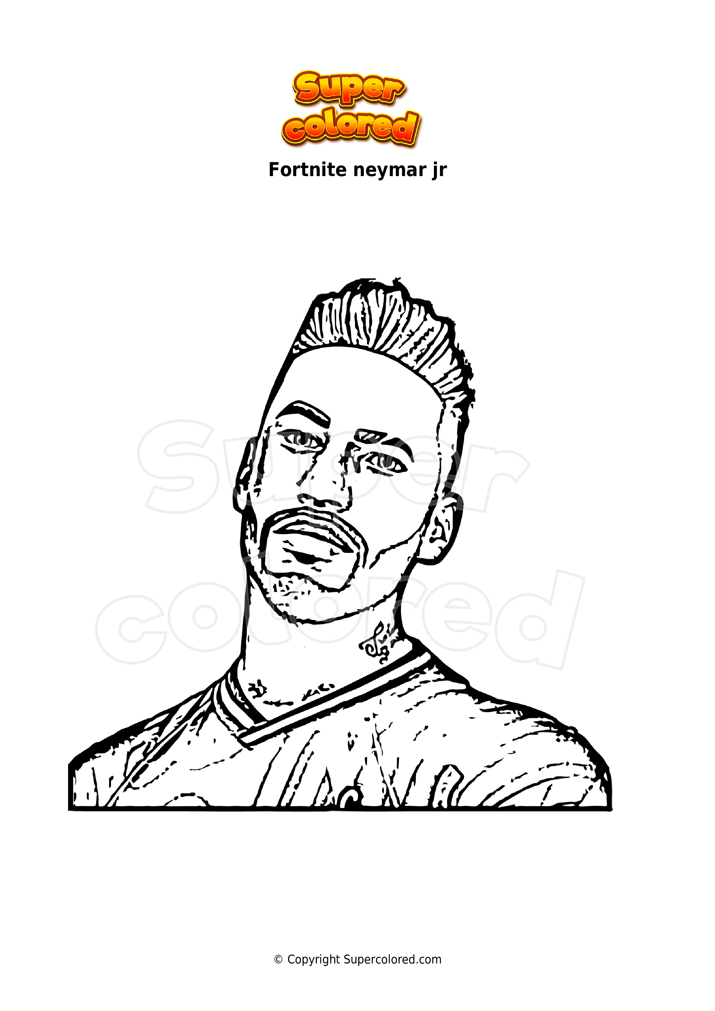 Dibujo para colorear Fortnite neymar jr 