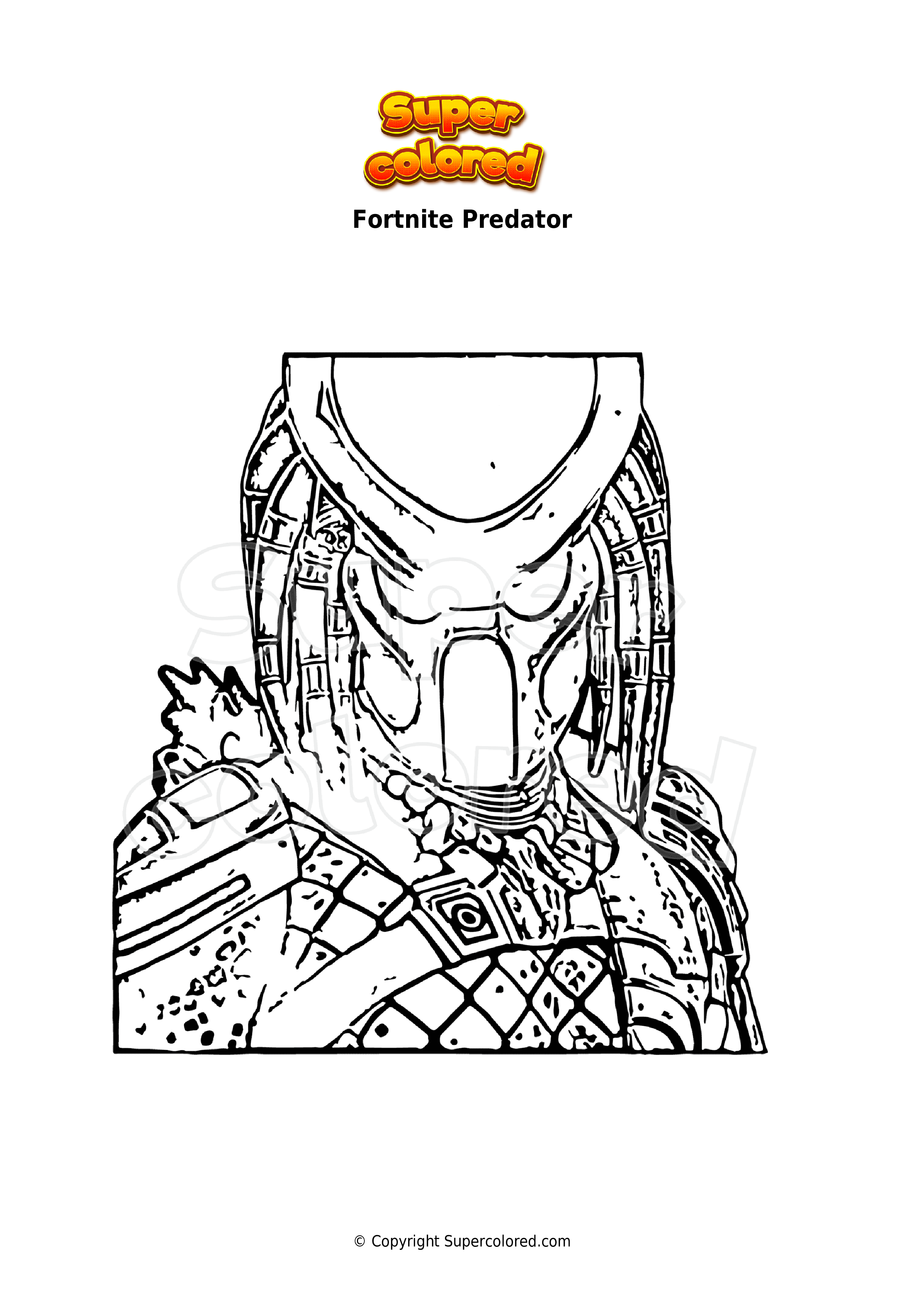 Dibujo para colorear Fortnite Predator 