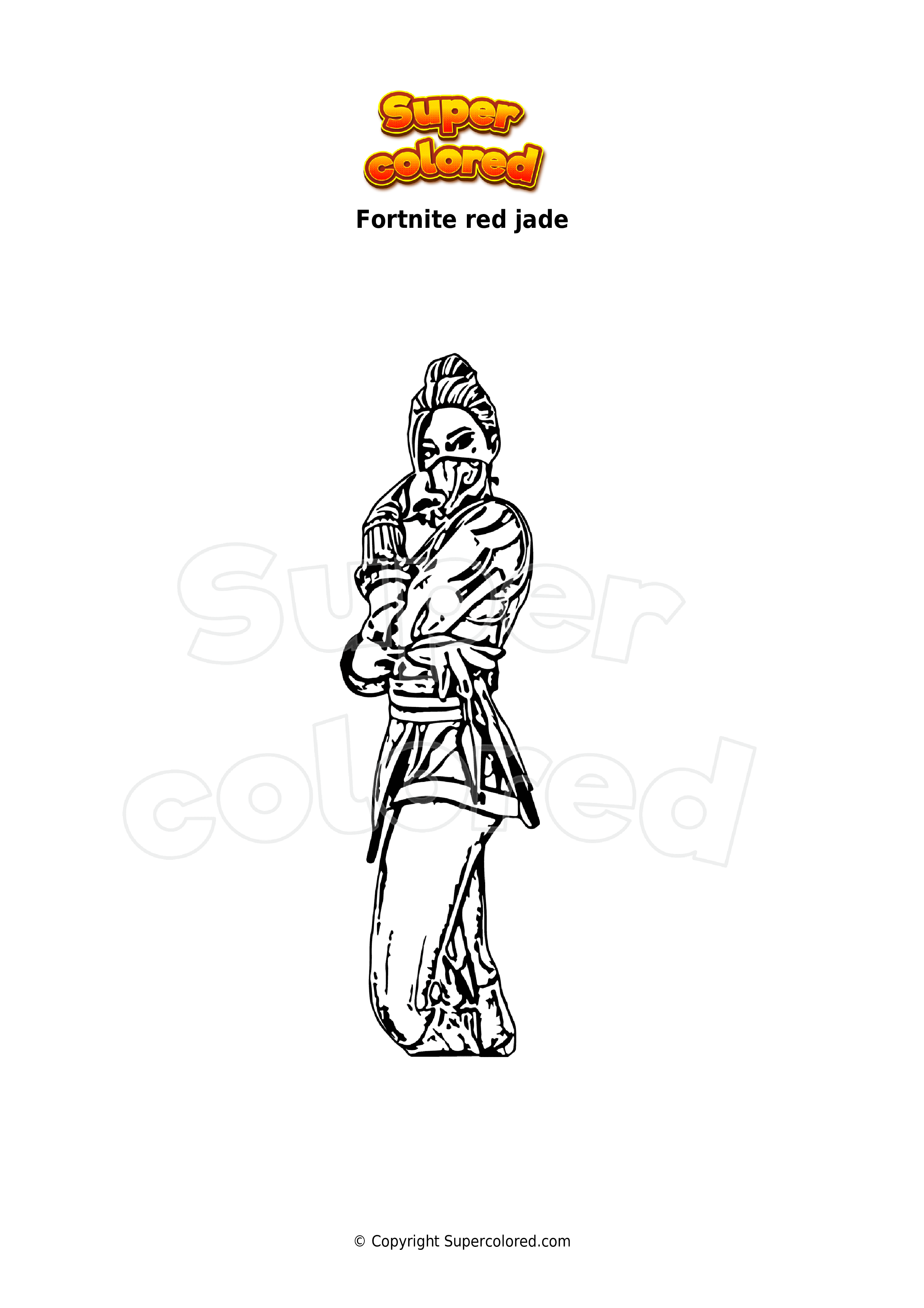 Dibujo para colorear Fortnite red jade 