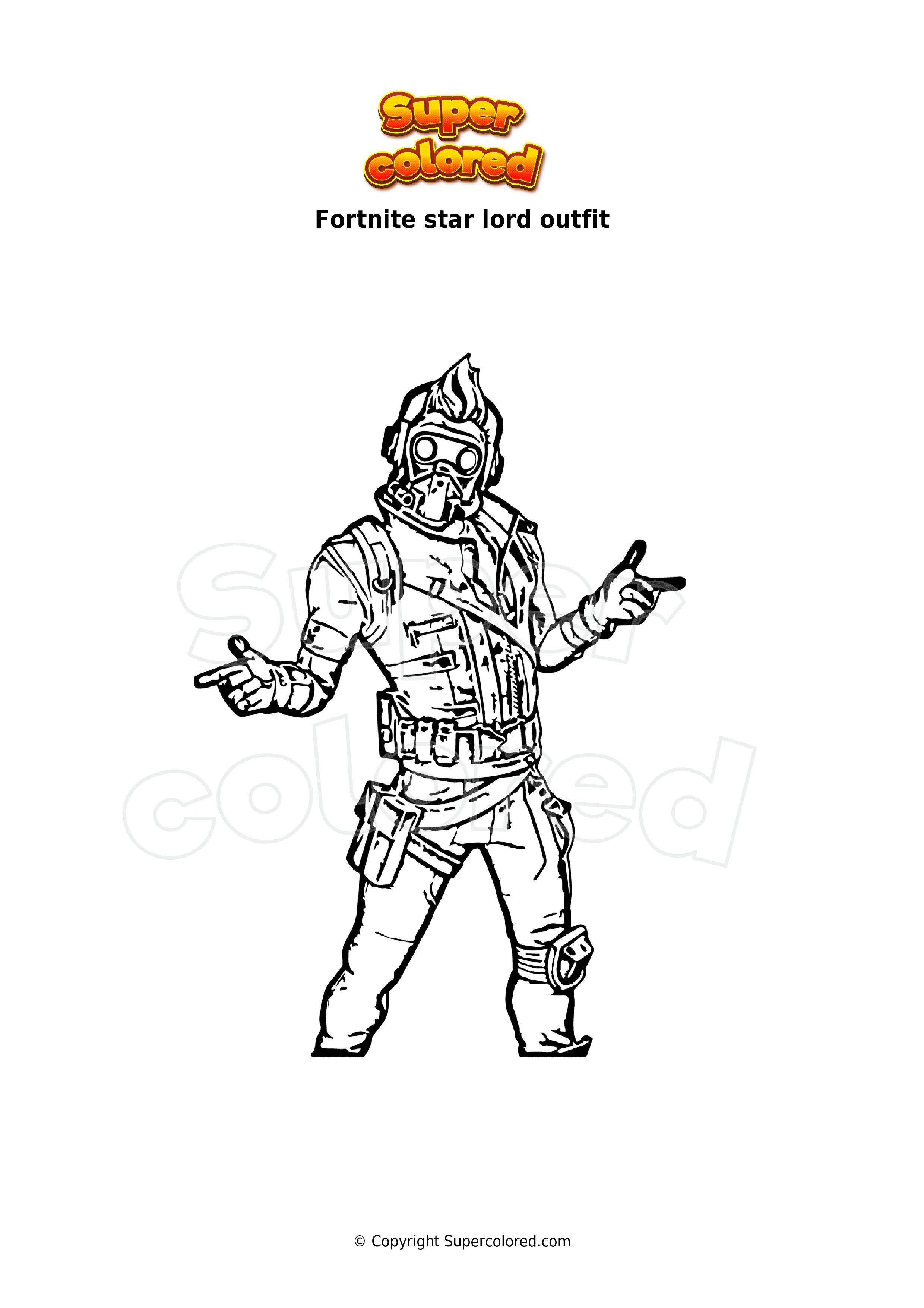 Dibujo para colorear Fortnite star lord outfit 