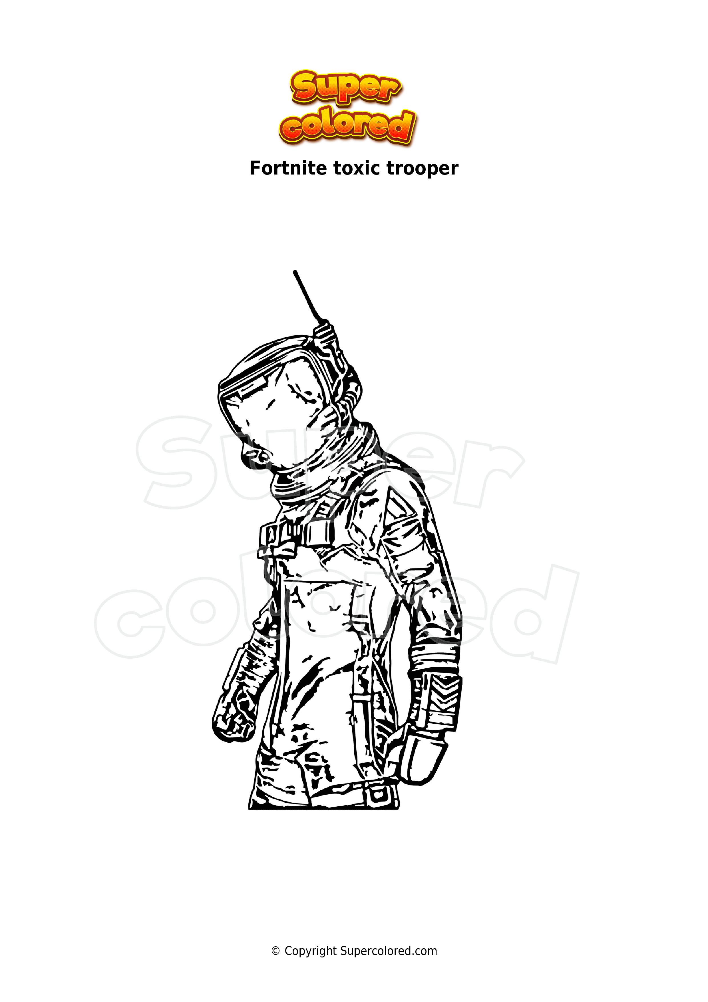 Dibujo para colorear Fortnite toxic trooper - Supercolored.com