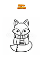 Dibujo para colorear Fox con bufanda