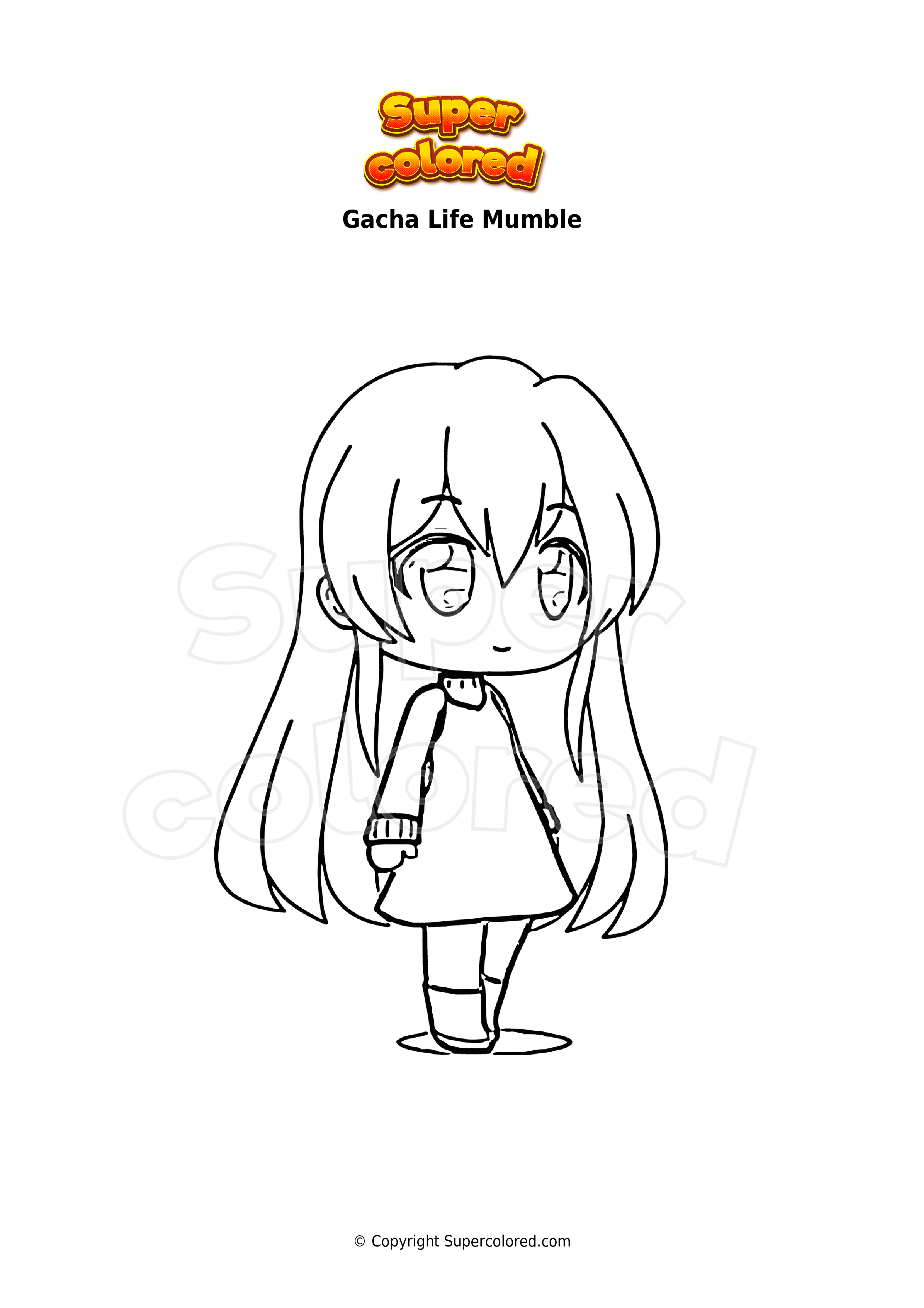 Dibujo para colorear Gacha Life Mumble 