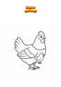 Dibujo para colorear Gallina con pollito