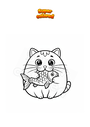 Dibujo para colorear Gatito con pescado