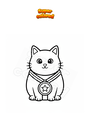 Dibujo para colorear Gato con medalla