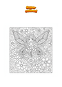 Dibujo para colorear Hada con flores Mandala Zentangle
