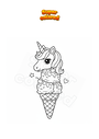Dibujo para colorear Helado de unicornio