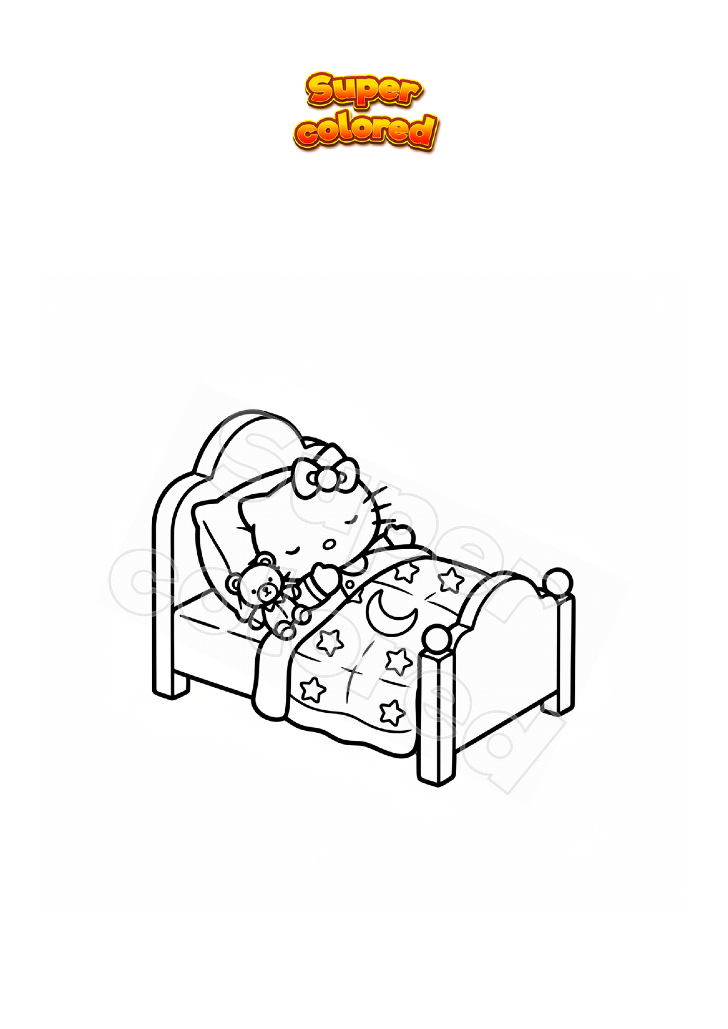 Página para colorear de Hello Kitty -, image size:2481x3507
