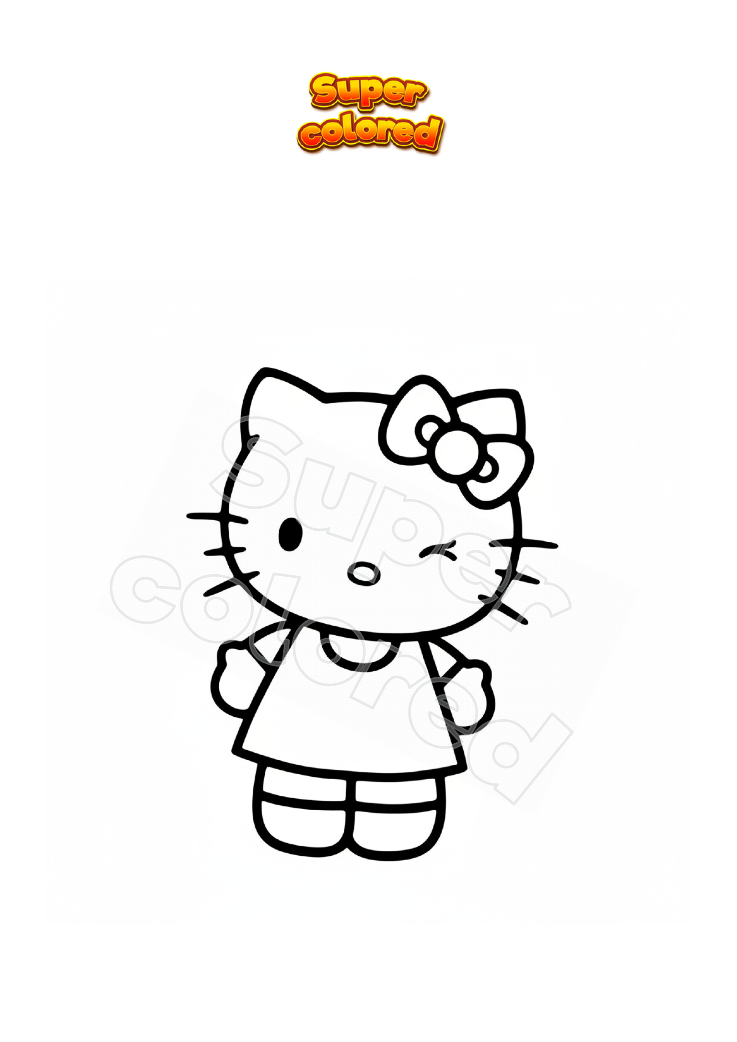 Más de 550 páginas para colorear de Hello Kitty: PDF imprimible gratis y para  colorear en línea, image size:2481x3507