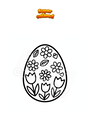 Dibujo para colorear Huevo de pascua con flores