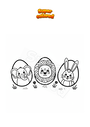 Dibujo para colorear Huevos de pascua con dibujos de animales