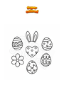 Dibujo para colorear Huevos de pascua de diferentes formas.