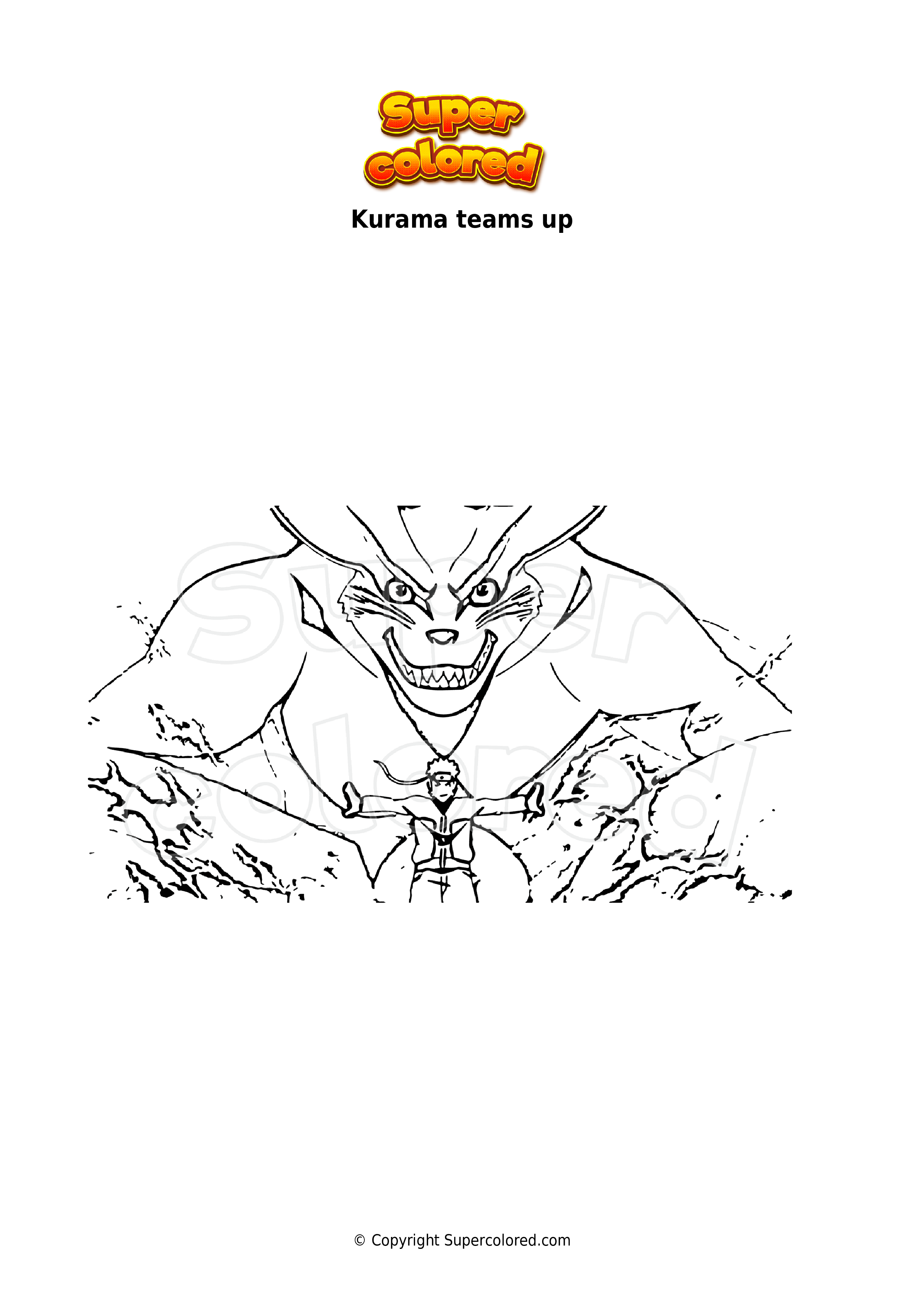 Dibujo para colorear Kurama teams up 