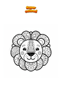 Dibujo para colorear León Mandala Zentangle