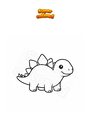 Dibujo para colorear Lindo estegosaurio