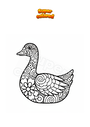 Dibujo para colorear Mandala de ganso Zentangle
