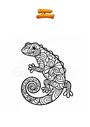 Dibujo para colorear Mandala Lagarto Verde Zentangle