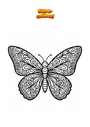 Dibujo para colorear Mandala Mariposa Zentangle