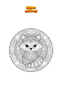 Dibujo para colorear Mapache Mandala Zentangle