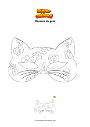 Dibujo para colorear Máscara de gato