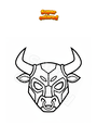 Dibujo para colorear Máscara de héroe toro