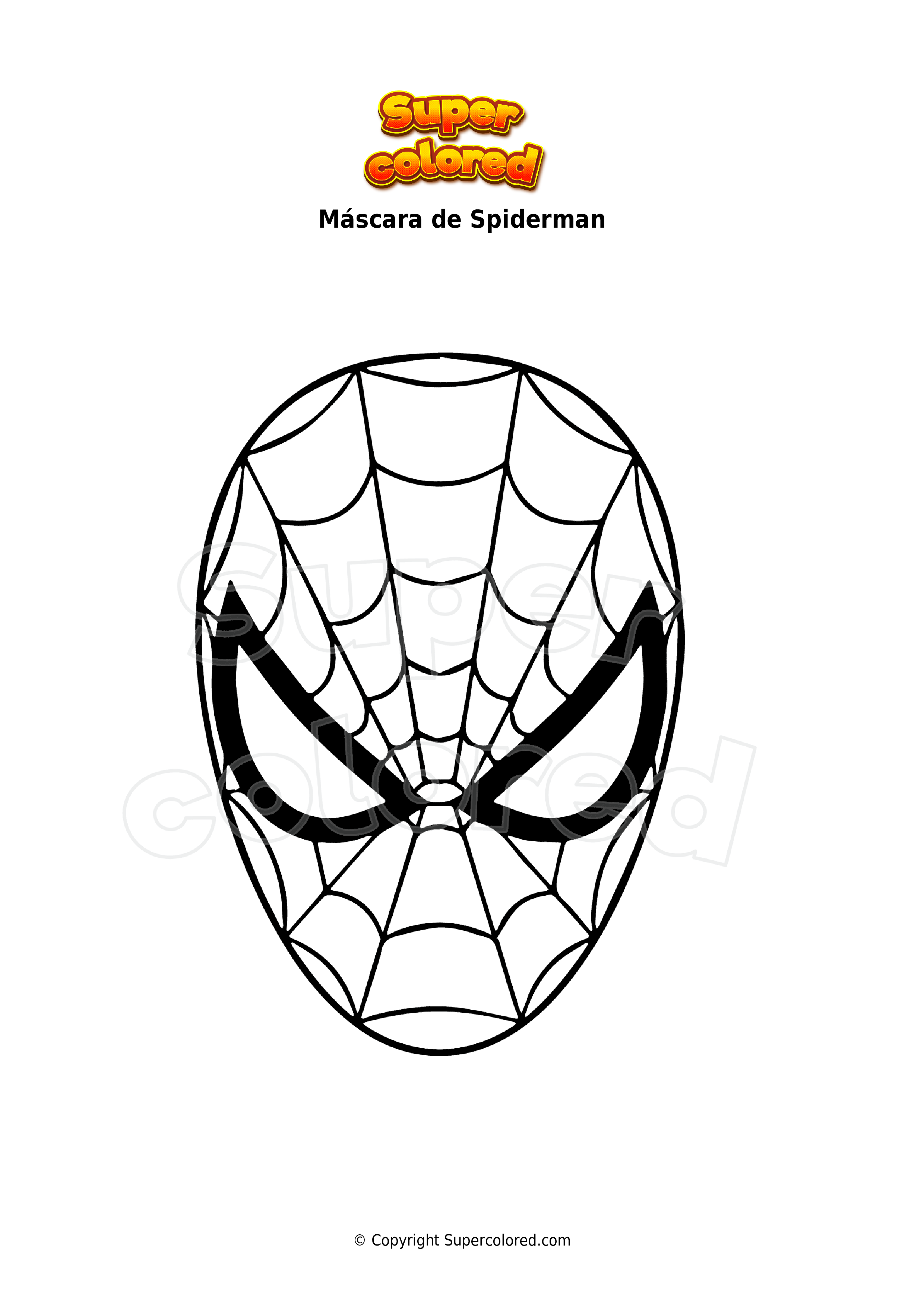 Dibujo para colorear Máscara de Spiderman 