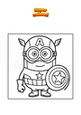 Dibujo para colorear Minion Capitán América