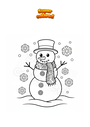 Dibujo para colorear Muñeco de nieve con Bufanda Mandala Zentangle