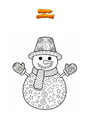 Dibujo para colorear Muñeco de Nieve con Sombrero Mandala Zentangle