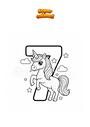 Dibujo para colorear Número 7 con unicornio