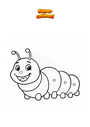 Dibujo para colorear Oruga sonriente