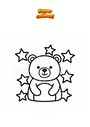Dibujo para colorear Oso con estrellas