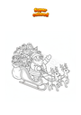Dibujo para colorear Papá Noel en su trineo con regalos