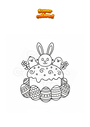 Dibujo para colorear Pastel de Pascua con huevos