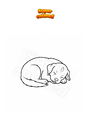 Dibujo para colorear Perrito durmiendo