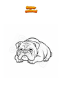 Dibujo para colorear Perro Bulldog cansado