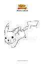 Dibujo para colorear Pikachu corriendo