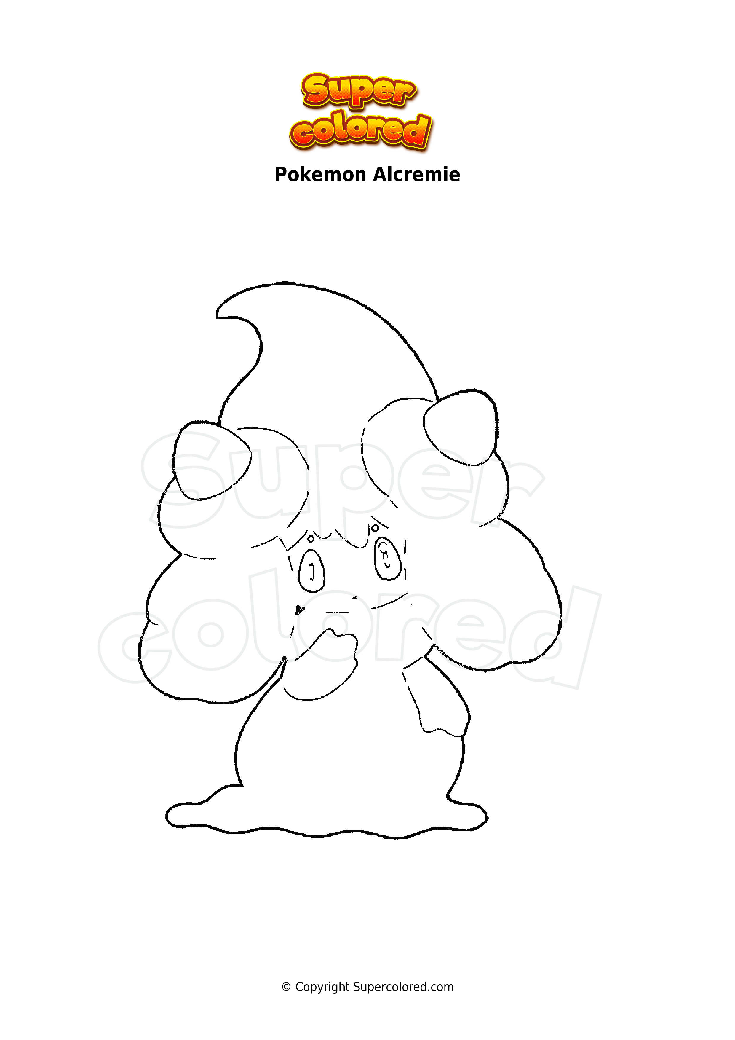 Dibujo para colorear Pokemon Alcremie - Supercolored.com