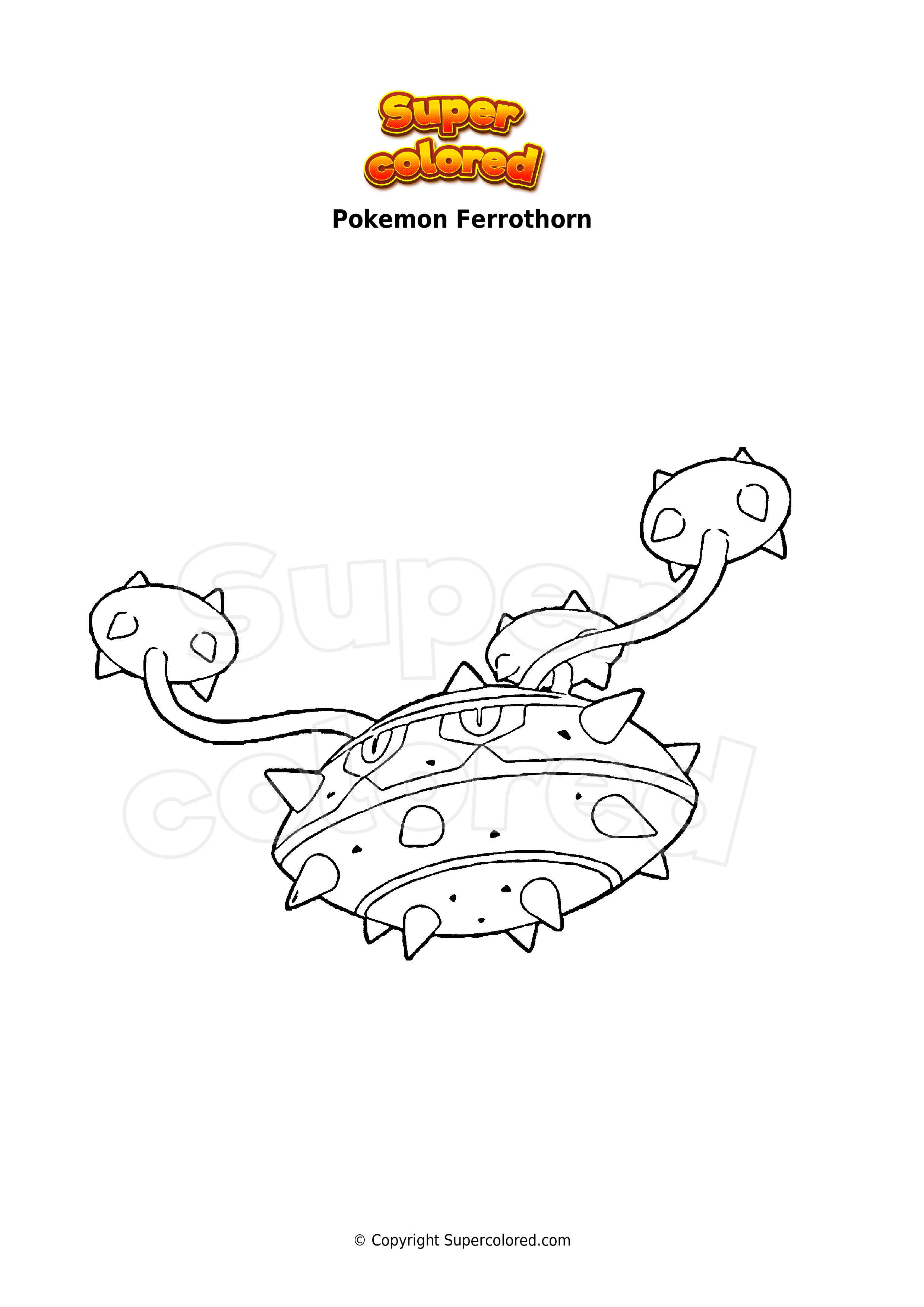 Dibujo para colorear Pokemon Ferroseed - Supercolored.com
