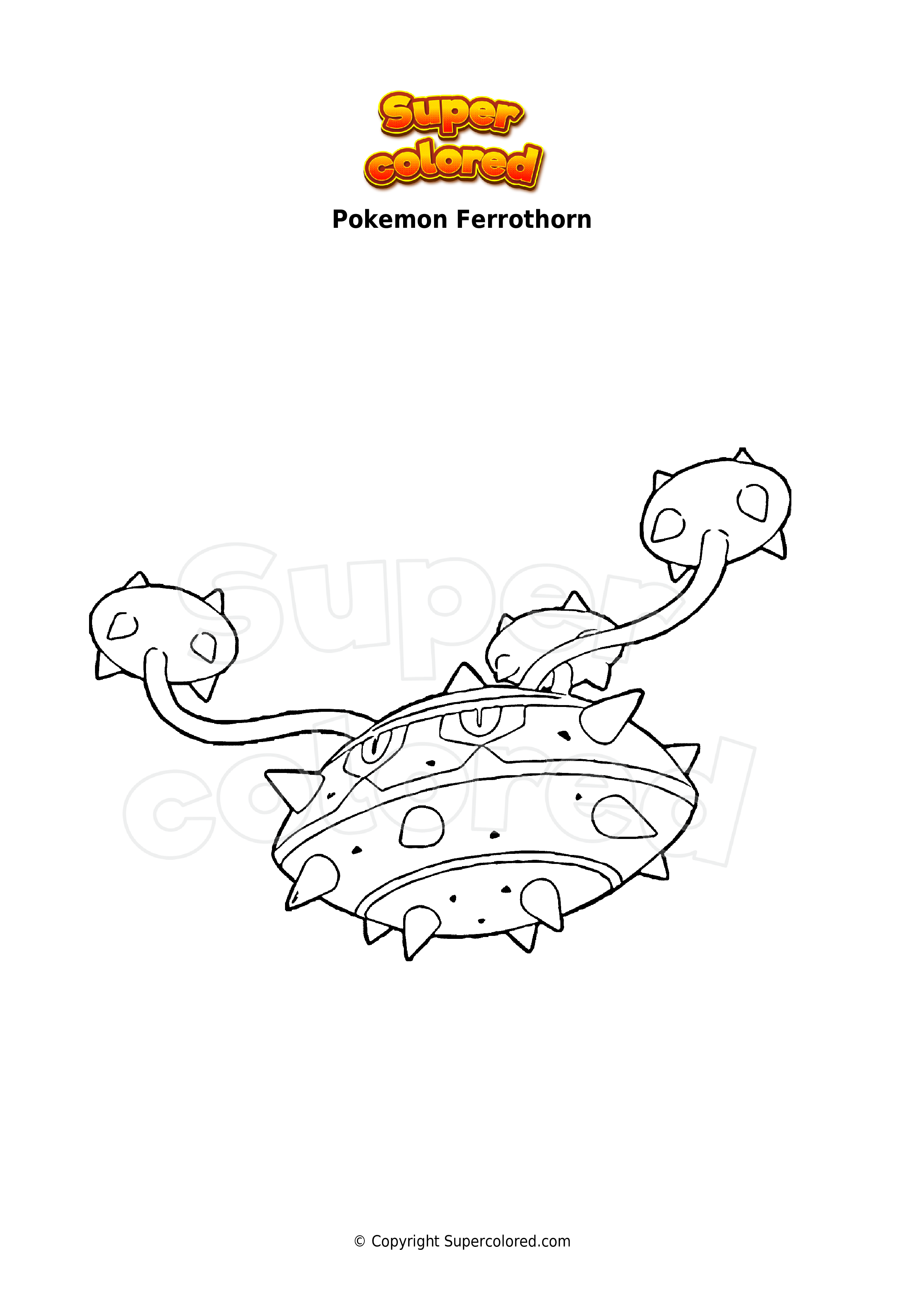 ferroseed coloring page template pokemon