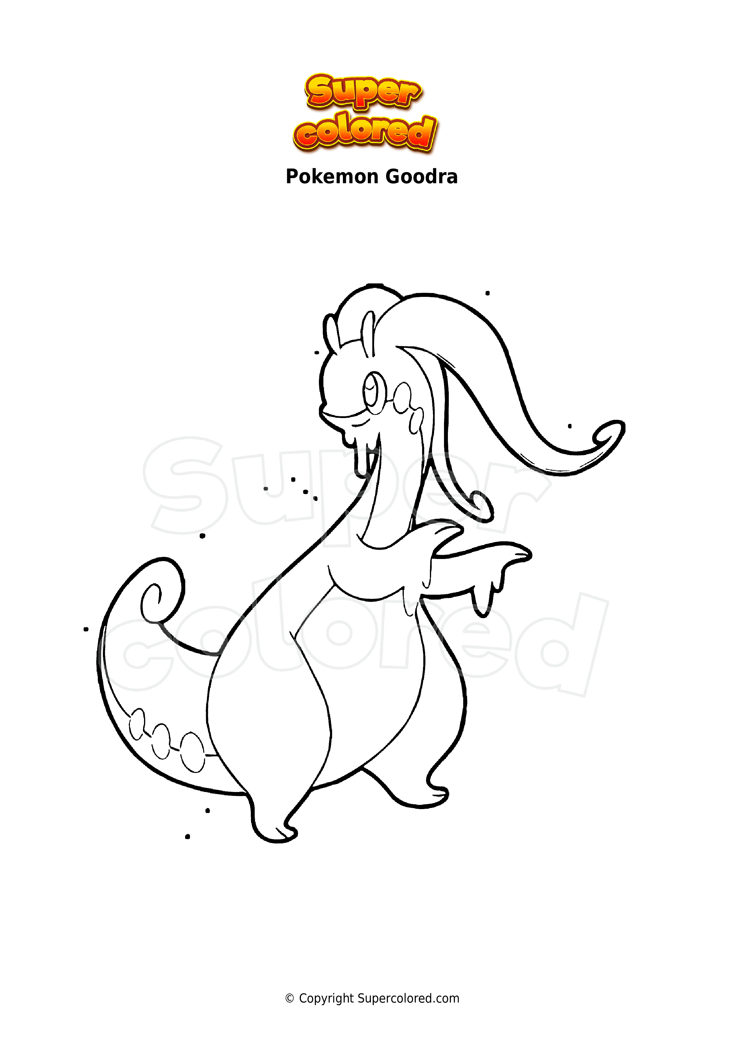 goodra coloring page to print pokemon